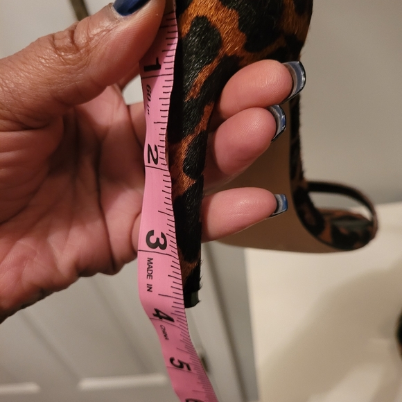 Zara collection leopard print textured, open toe heels,about 4inches high - Picture 7 of 7